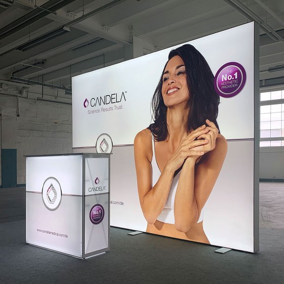 LED Messestand - ALU STAR + GRID Lightbox Counter - Candela Laser Deutschland GmbH LED Messestand - ALU STAR + GRID Lightbox Counter - Candela Laser Deutschland GmbH